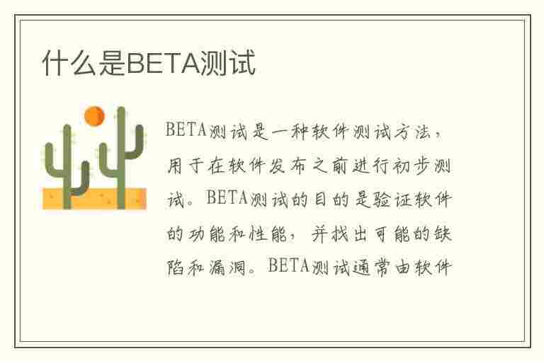 什么是BETA测试(betatesting)